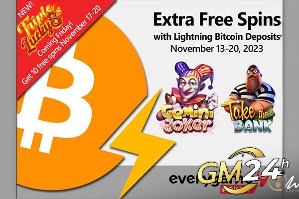 วางเงินฝากใน Everygame Poker ด้วย Lightning Bitcoin และรับฟรีสปินเพิ่มเติมสำหรับสองเกมสล็อต